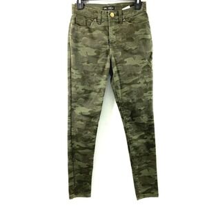 Lee Camo Jeans Womens Size 2 Green‎ Denim Slim Fit Skinny Sculpting Stretch